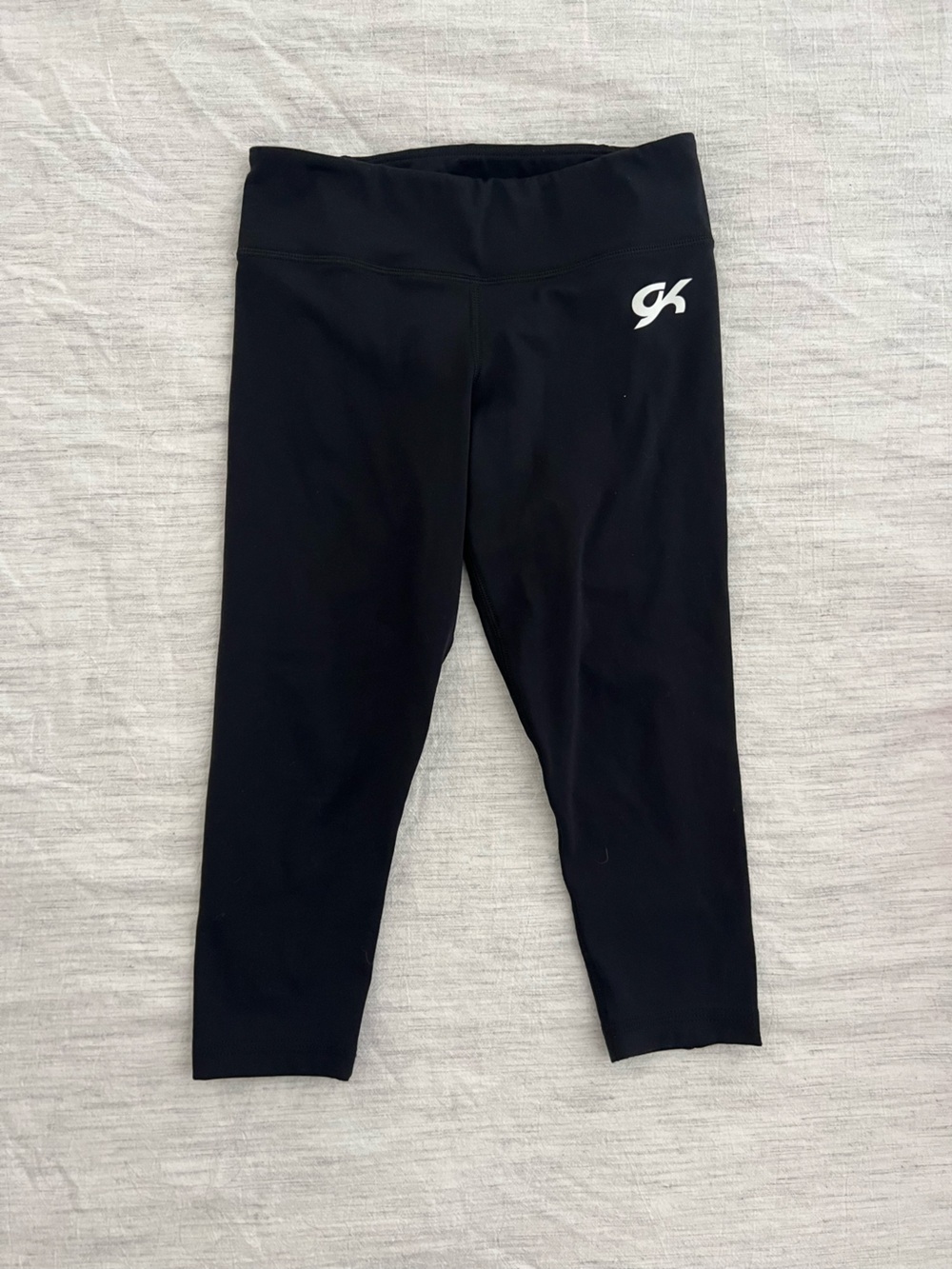 Girls Black Gymnastics Capri Leggings